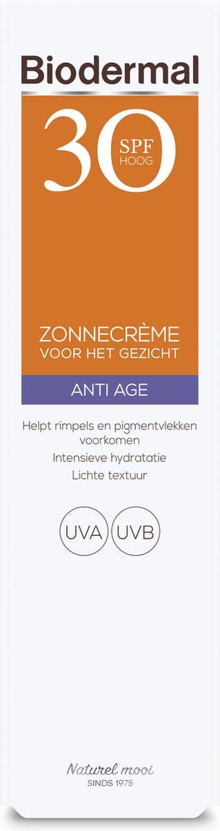 Biodermal Anti Age Zonnebrand SPF 30, 40ml - Zonnecrème voor gezicht, Helpt rimpels en pigmentvlekken voorkomen, Intensieve hydratatie, Lichte textuur