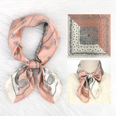Dames Sjaal - Sjaals - Stola - Vierkante doek - Elegant Stijlvol Dames haar sjaal - Satijn zijde - Hals sjaaltje - Sjaaltje Satijn - Neksjaaltje - Omslagdoek Modesjaals - Neksjaal - Dames Halsdoek -Dame -43，70*70CM