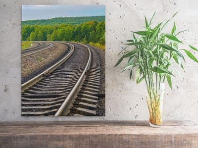Artaza Canvas Schilderij Treinspoor - 30x40 cm - Klein - Wanddecoratie Bos - Muurdecoratie Landschap - Kamer Accessoires Natuur