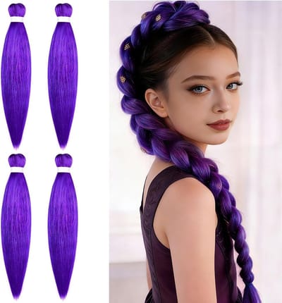 Paarse Ponytail Extensions met Kleurverloop, Multikleurige Haarstrengen voor Vrouwen en Kinderen, Perfect voor Feestjes en Cosplay