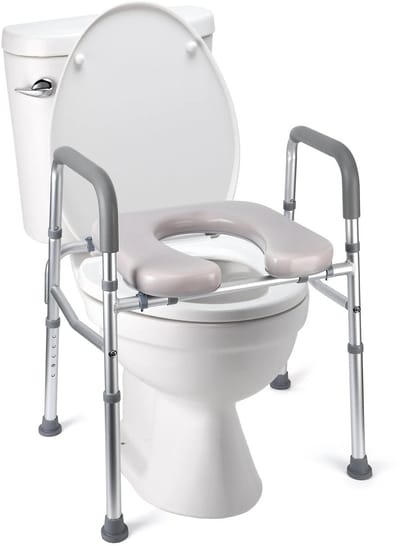 D&A Toiletverhoger - Toiletverhogers - Toiletverhoger met armleuning - Toilet verhoger met armleuningen - Maximaal 135 KG - Grijs
