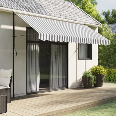 vidaXL - Vervangingsdoek - voor - luifelrok - gestreept - 350 - cm - antraciet - en - wit