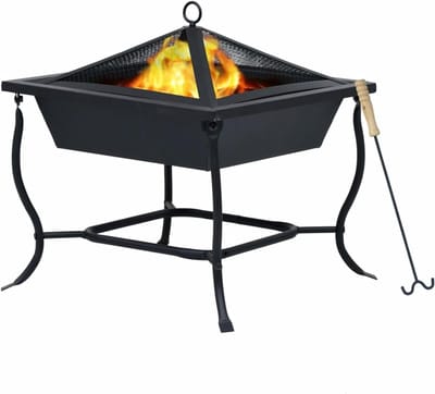 Vuurkorf - Buitenhaard - Terras Verwarmen - Roestbestendig Staal - 42 x 42 x 45 cm - Zwart