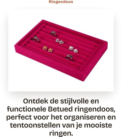 Dailygoods- Sieradenbox met 7 Slots - Houten Sieradenboom - Voor Ringen/Earstuds - Opbergdoos - Duurzaam Materiaal - Ruimtebesparend - Ringhouder