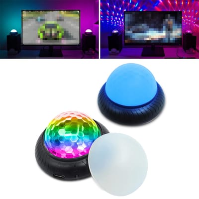 USB oplaadbaar model 2 in 1 sfeer nachtlampje feestlicht game video geluid pick-up licht mini 2pcs blue