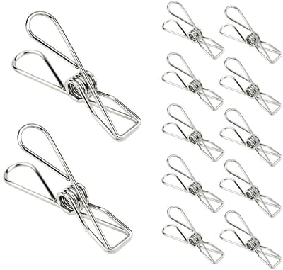 Dailygoods - Roestvrijstalen Wasknijpers - 50 Stuks Kledingclips voor Waslijn en Snacks