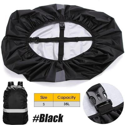 Waterdichte Rugzak Regenhoes Reflecterende Band Rugzakhoes Anti-slip Kruissluiting Riem Wandelen Kamperen Reizen Fietsen Professionele Kwaliteit black