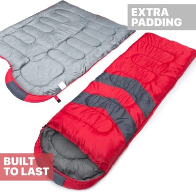 Famanu - Slaapzak Volwassenen & Kind/ met Compressiezak – Ultralichte 3-4 Seizoen Bag Outdoor Waterdichte Lichtgewicht Klein Backpack Zomer Winter – Camping Kamperen Travel 1 Persoon