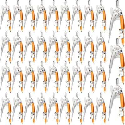 Geometrie Kompassen - Wiskunde Passers - Tekenen Cirkels - Verstelbare Armen - 5.1 inch - Zilver