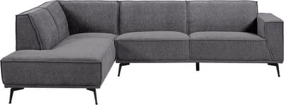 Tower living Leeds 2,5-seater AR + Ottoman L Black Blue