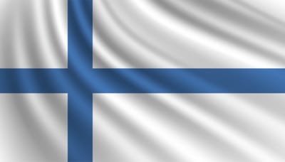 Partychimp Finse Vlag Finland - 90x150 Cm - Polyester - Wit/Blauw