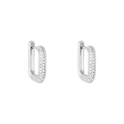 Oorbellen Diamond Rectangle - Yehwang - Oorbellen - One size - Zilver