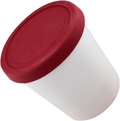 IJs Opslag Container - Vriesbak Deksel - Zelfgemaakt IJs - Stapelbaar Ontwerp - 1 Liter - Rood