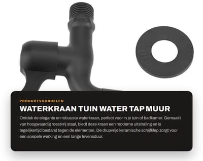 Dailygoods- Waterkraan Roestvrij Staal - Muurbevestiging - Duurzaam - Keramische Schijfklep - Badkamer/Keuken - Eenvoudig te Installeren - Kraan