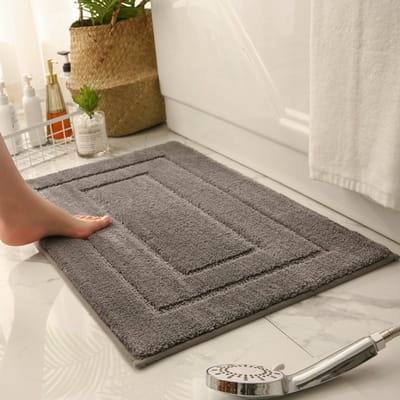Antislip tapijt in de badkamer, 61 x 92cm, wasbaar, ideaal voor badkamer vloeren, microfiber badmat, zeer absorberend