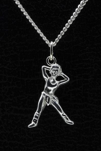 Zilveren Gym ketting hanger - strek handen en nek