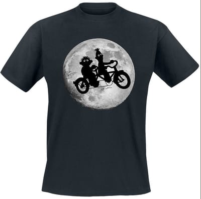 Sesame Street T-shirt - Ernie und Bert - Moonlight Bikers - M tot 5XL - voor Mannen - zwart