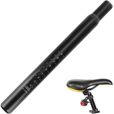 Fiets Zadelstang 27,2 mm x 300 mm - Zwart - Geschikt voor Mountainbike, Racefiets en Stadsfiets