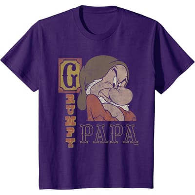 T-shirt Disney Blanche-Neige et les Sept Nains Grincheux Papa M violet