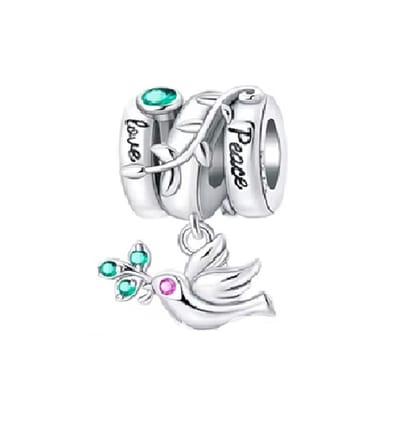Bedel Vredesduif - Duif - Zilver - Voor Armband of Ketting -RomyStones
