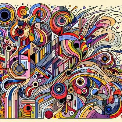 Doodle picasso schilderij | Picasso's Dazzling Doodles: An Artistic Exploration of Line and Form | Kunst - 40x40 centimeter op Dibond | Foto op Dibond