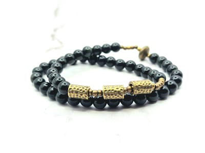 Mei's - Tibetan Obsidian Eclipse - armband dames - koper edelsteen - polsmaat