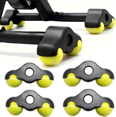 Rocker Plate Voeten Set van 4 voor Fietstrainers - Inclusief Tennisballen en Adapter voor Indoor Fietsen, Geschikt voor Wahoo Kickr en Roller Trainers