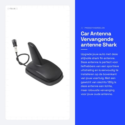 Dailygoods- Auto Antenne Perfecte Vervanging - Auto Antenne Haaienvin - Kunststof/Metaal - 130g - Plug & Play - Geschikt voor meerdere modellen - Dakantenne