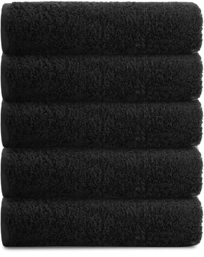 RELAKZ - Zwarte - Gastendoekjes - 7-Pack - 100% Katoen - 550 GSM - 33x55 cm - Zacht en Absorberend