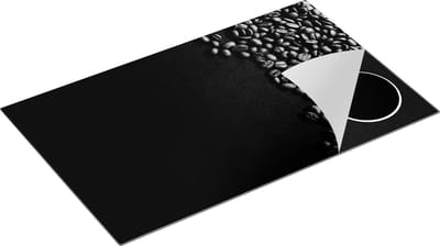 Chefcare Inductie Beschermer Koffiebonen - Zwart Wit - 85x52 cm - Afdekplaat Inductie - Kookplaat Beschermer - Inductie Mat