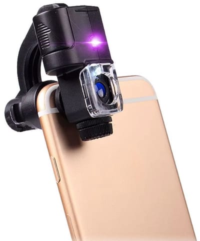 Universele 90x LED Zakmicroscoop met UV-Licht – Smartphone Microscoop & UV Loep | Draagbaar Vergrootglas voor Identificatie en Onderzoek