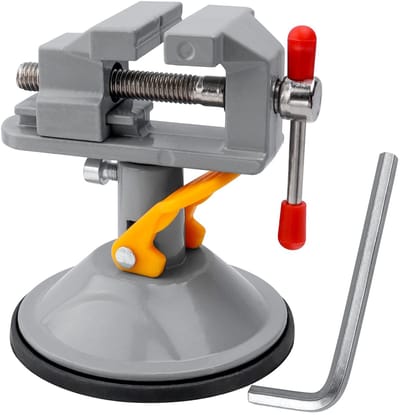 Dailygoods- Bankschroef Mini - Tafelklem Aluminiumlegering - 360 Graden Draaibaar - Geschikt voor Werkbank - Hobbyschroef - Duurzaam en Praktisch