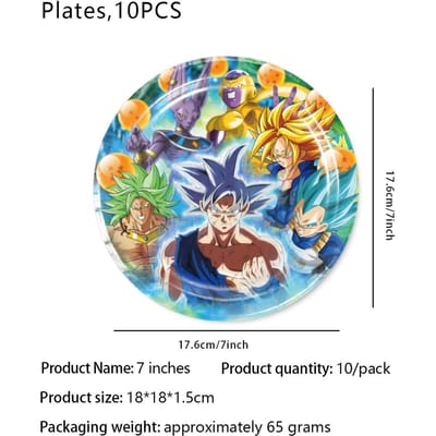 Dragon Ball Gelukkige Verjaardag Decoratieset Tafelkleed Bord Servet Beker Taartdecor Feestmuts Babyborrel Dragon Ball Feestartikelen