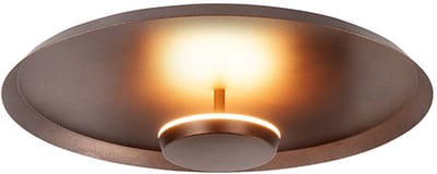 Highlight Moderne LED Plafonnieres Oro 1 Lichtpunt Rond Bruin Metaal Slaapkamer Gang/Hal Keuken Dimbaar Diameter 25,5cm