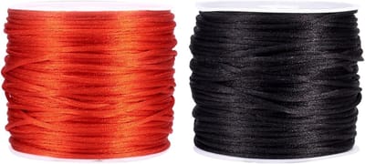 2 Rollen 1mm Nylon Draad Rattail Stain Koord Zijde Vlecht Kralen Touw voor DIY Vriendschapsarmbanden en Sieraden Maken