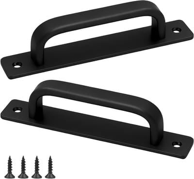 Zwarte schuifdeurgrepen 180 mm, 2 stuks, voor kledingkasten en balkondeuren, inclusief schroeven