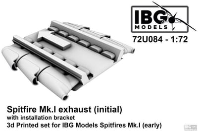 IBG Models Modelbouwpakket - 72U084 Supermarine Spitfire Mk.I Uitlaat Vroege Versie voor IBG Modellen - Detailset Resin onderdeel - 1:72 - Modelbouw