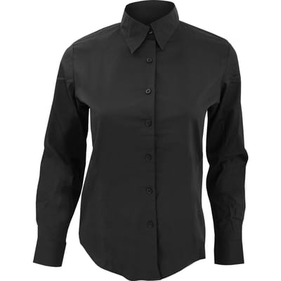 SOLS Dames/dames Eden Long Sleeve Fitted Work Shirt (Zwart)
