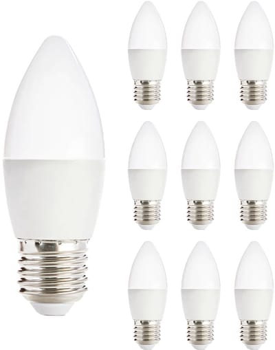 Kobi LED Lamp Kaarsvorm E27 7W - 600lm - 6500K - 230V - Voor Spiegelverlichting of Technische Omgeving - 10 stuks