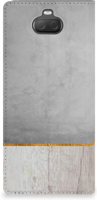 Sony Xperia 10 Plus Book Wallet Case Wood Concrete