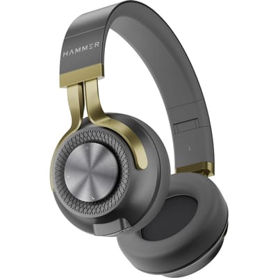 Hammer Bash 2.0 Draadloze Bluetooth Koptelefoon Over-Ear met Microfoon, Diepe Bas, Opvouwbare Koptelefoon, Tot 8 Uur Speeltijd, Bluetooth 5.0 (Grijs) grijs