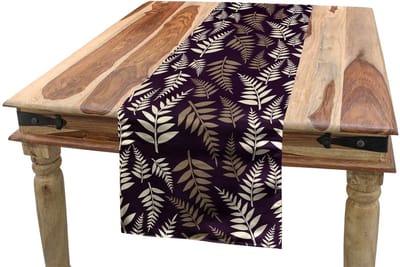 ABAKUHAUS Art Deco Tafelloper – Tafelloper, 40×180 cm – Sepia/Donkerpaars/Crème – Machinewasbaar