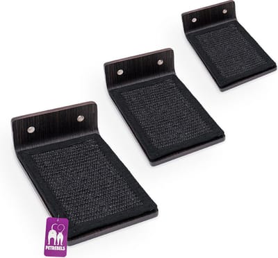 Petrebels Wandmeubel wandmontage Klimmuur Kat - Kattenmuur Step 25 set-Wengé - 25 x 15 x 10 cm