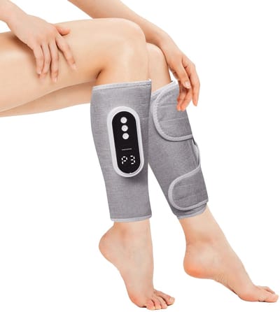 Beenmassageapparaat - Luchtcompressie beenmassageapparaat - 3 standen met warmtefunctie - Draadloos draagbaar en eenvoudig te bedienen - Bevordert beencirculatie en ontspant spieren - Grijs