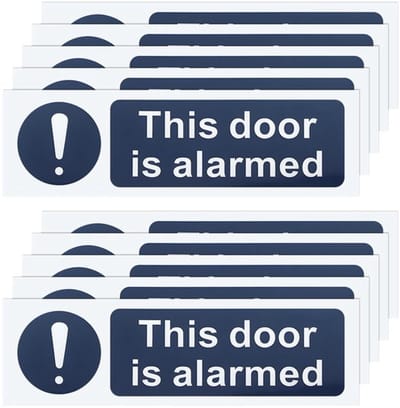 Beveiligingswaarschuwingsbord Weerbestendig - Veiligheidsstickers - Vinylmateriaal - Compact 100x30mm - Zelfklevend - UV-bestendig - Veiligheidssticker