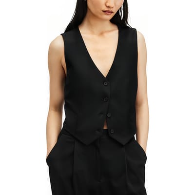 AllSaints Nellie Waistcoat Black Größe: 8 | Gilets Outlet | Damen | Schwarz