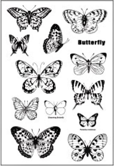 Clearstamps - Vlinders - Stempels voor o.a bulletjournal, scrapbooking en kaarten maken. Butterfly stamps - Vlinder stempel