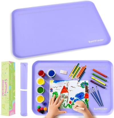 SnelShoppen - Herenear Siliconen Knutselmat Groot 61x41 cm - Multifunctionele Tafelmat met Verhoogde Randen - Perfect voor Kinderen, Schilderen, Hobby