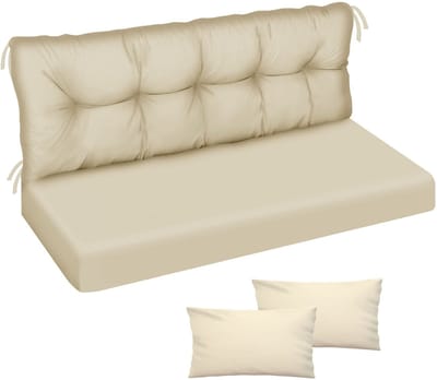 FEROCITY - Tuinschommelkussen - Waterafstotend - Zitcomfort - Onderhoudsvriendelijk - Duurzaam - 150 x 50 x 50 x 10 cm - Polyester - Beige PIK GLATT