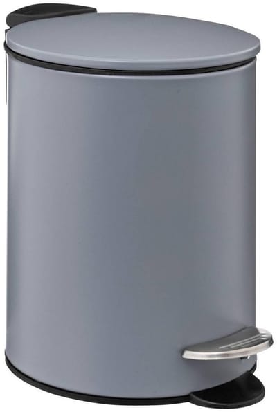 Kleine Metalen Pedaalemmer voor Badkamer - 3 Liter - Grijs met Soft Close